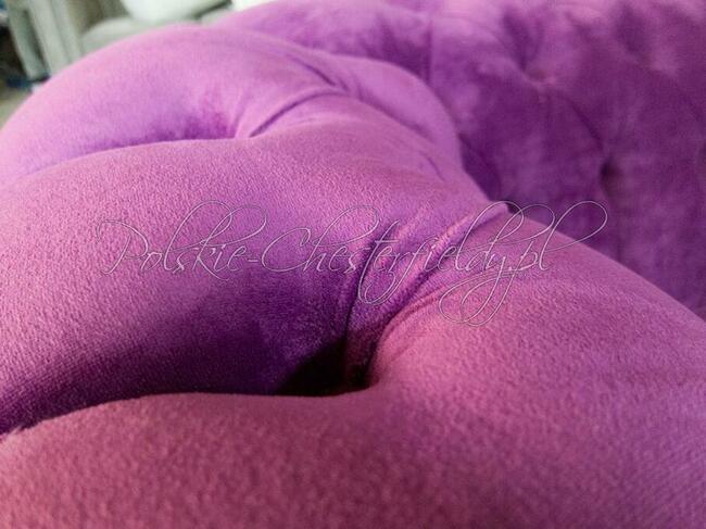 Pikowana SOFA CHESTERFIELD CANON 2 OS. plusz tkanina RATY