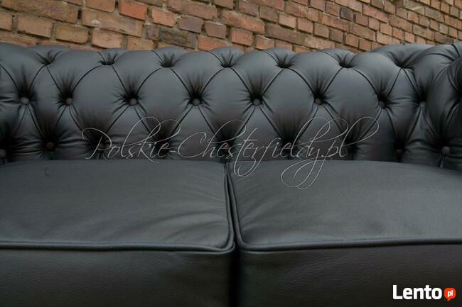 Pikowana SOFA CHESTERFIELD NORMAL 2 OS. skóra naturalna RATY