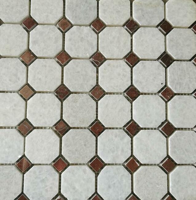 Mozaika Marmurowa CRISTAL WHITE/ALICANTE 30,5x30,5x1 poler