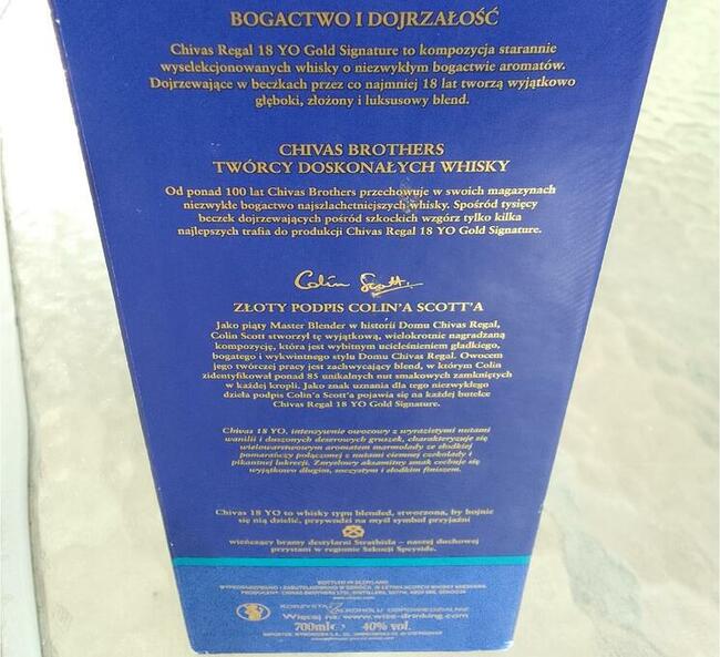 Pudełko Opakowanie Karton Etui po whisky CHIVAS REGAL