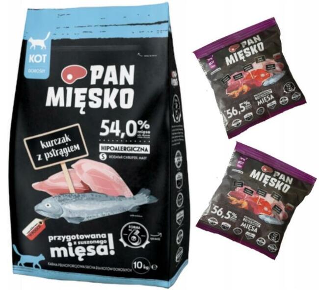 Sucha karma dla kota kurczak z pstrągiem 10 kg.