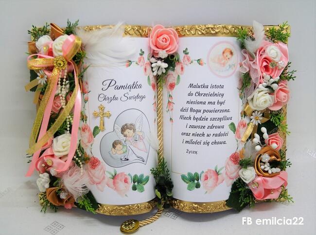 Księga Pamiątka A4, prezent - pamiątka z okazji Chrztu Św.
