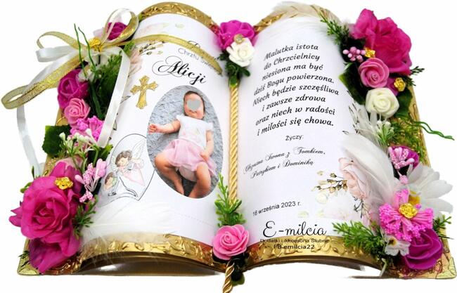 Księga Pamiątka A4, prezent - pamiątka z okazji Chrztu Św.