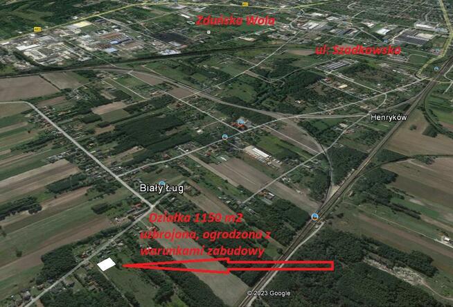 Działka budowlana uzbrojona 1150 m2 Biały Ług