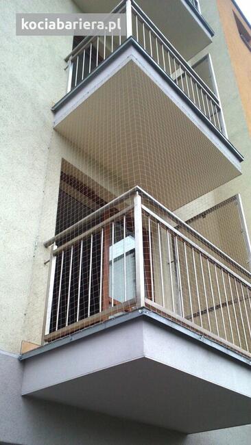 Montaż siatki dl kota na balkonie, kot na balkonie Kraków