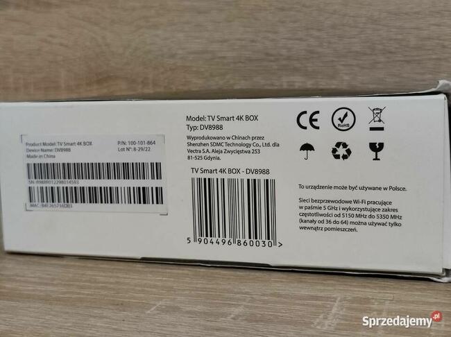 DEKODER TV SMART TV ANDROID 4K BOX DV8988 fabryczny, okazja!