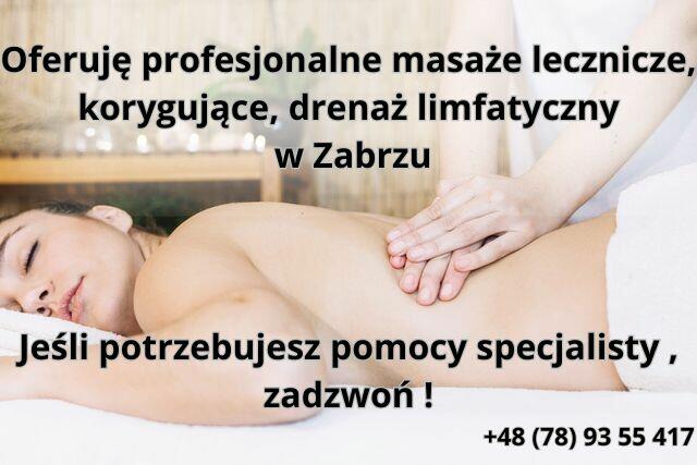 Masaże lecznicze, korygujące drenaż limfatyczny