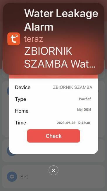 Czujnik szamba zbiornika wody WiFi bezprzewodowy