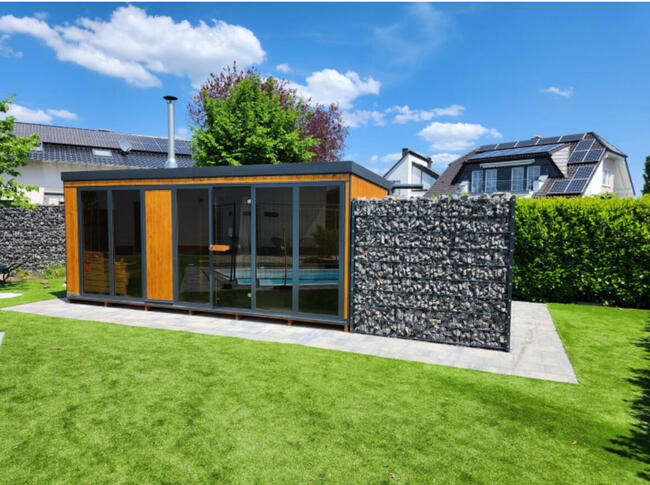 Sauna ogrodowa SPA Wellness Horyzont House przedsionek piec