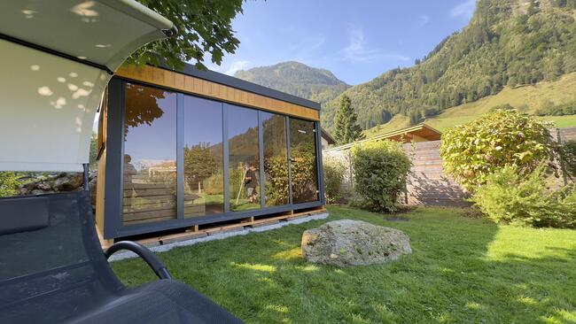 Sauna ogrodowa SPA Wellness Horyzont House przedsionek piec