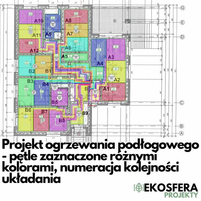 Projekt ogrzewania podłogowego + instrukcja do projektu