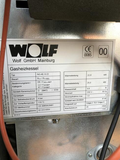 Piec gazowy CO Wolf 22,8 kW