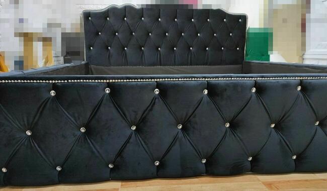 Piękne łóżko glamour chesterfield 160x200