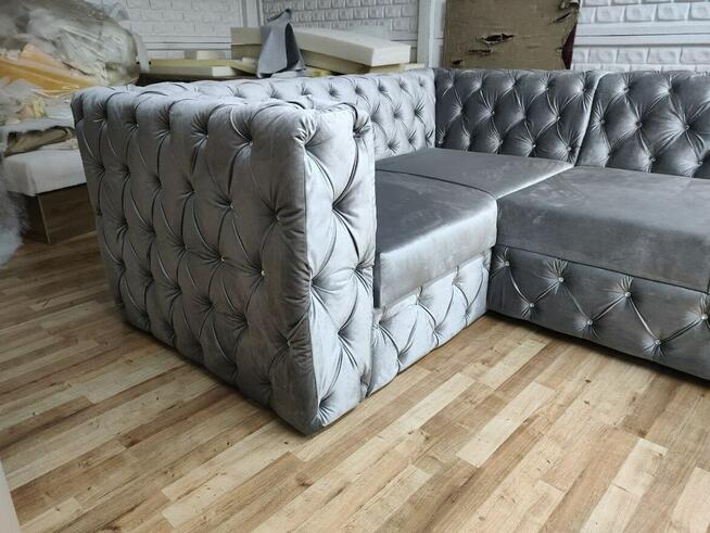 Piekny glamour narożnik chesterfield głębokie piki