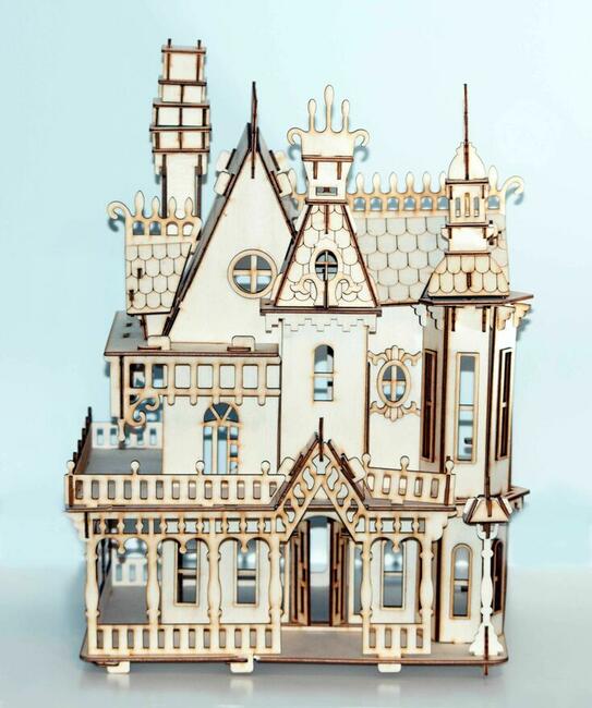 Zamek w stylu gotyckim 3D puzzle z drewna Drewyan
