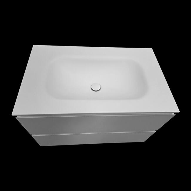 Szafka łazienkowa z umywalką termoformowaną z kompozytu