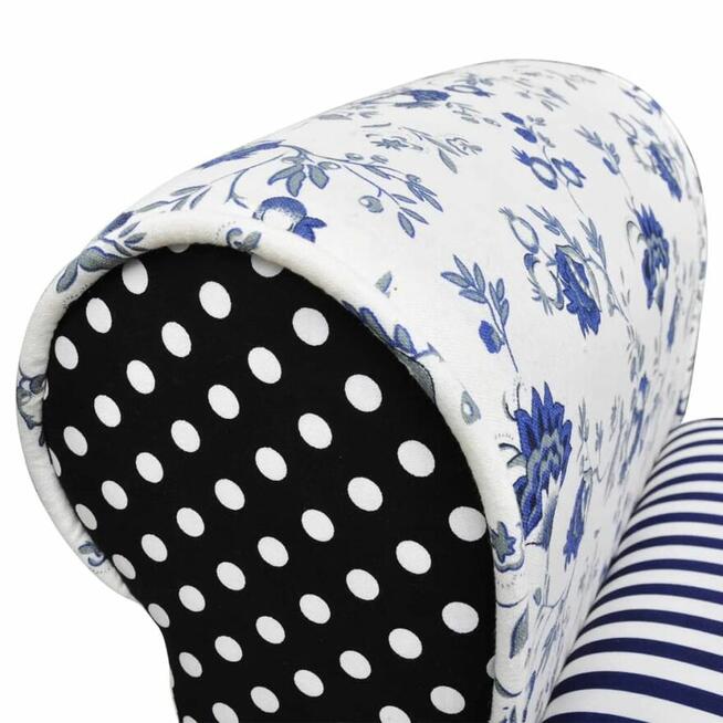 vidaXL Patchworkowa ławka, niebiesko-biała