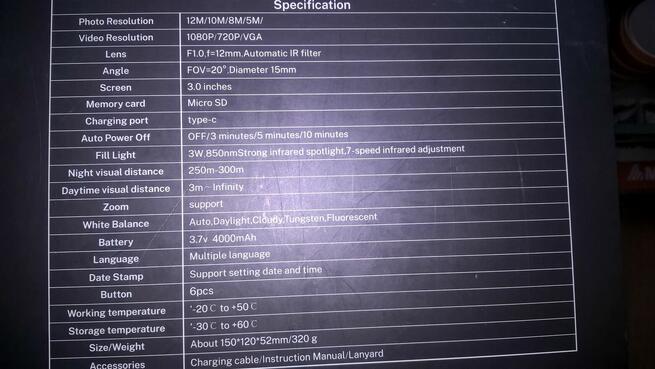 Lornetka taktyczna noktowizor podczerwień nagrywanie nowa