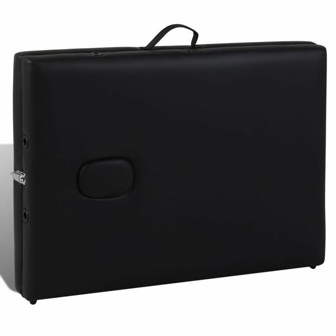 vidaXL Składany stół do masażu z drewnianą ramą, 2 strefy, c