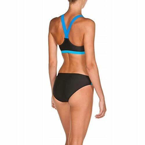 36 ARENA S Strój kąpielowy damski dwuczęściowy czarno-niebie