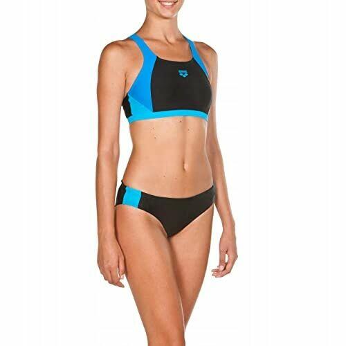 36 ARENA S Strój kąpielowy damski dwuczęściowy czarno-niebie