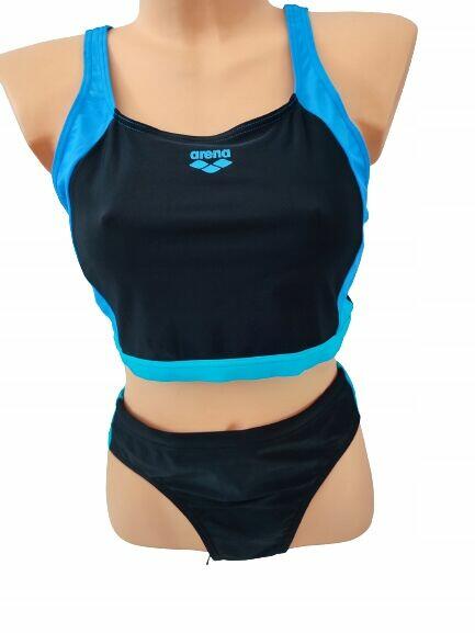 36 ARENA S Strój kąpielowy damski dwuczęściowy czarno-niebie