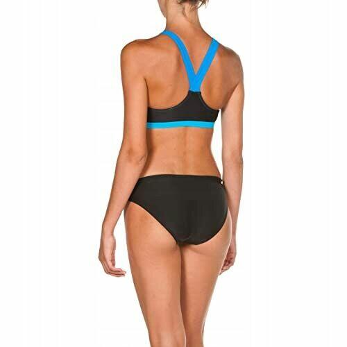 36 ARENA S Strój kąpielowy damski dwuczęściowy czarno-niebie
