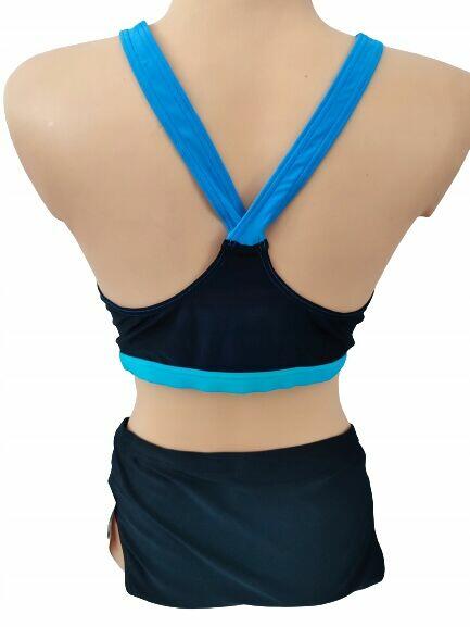 36 ARENA S Strój kąpielowy damski dwuczęściowy czarno-niebie