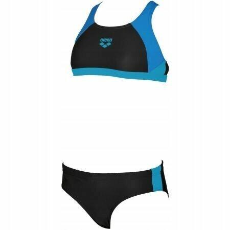 36 ARENA S Strój kąpielowy damski dwuczęściowy czarno-niebie