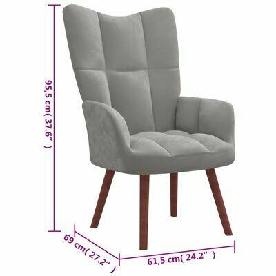 vidaXL Fotel, jasnoszary, obity aksamitem