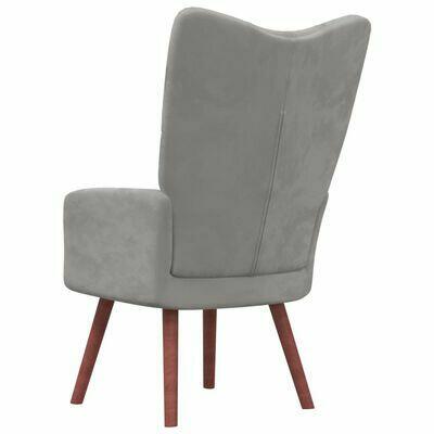 vidaXL Fotel, jasnoszary, obity aksamitem