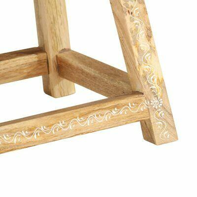 vidaXL Ręcznie malowany stołek, 38x38x35 cm, lite drewno man