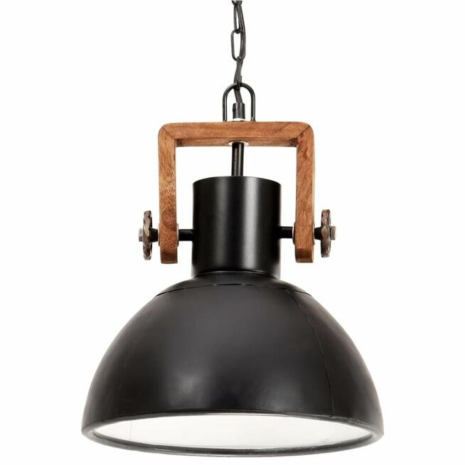 vidaXL Industrialna lampa wisząca, 25 W, czarna, okrągła, 30
