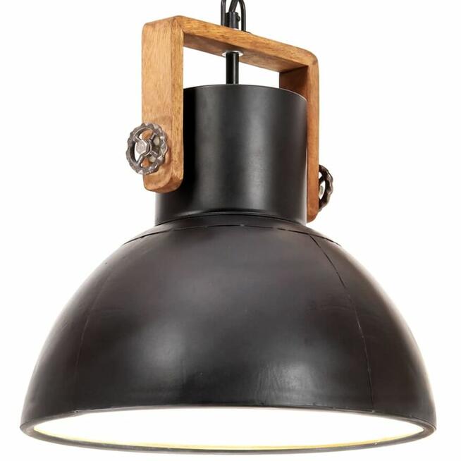 vidaXL Industrialna lampa wisząca, 25 W, czarna, okrągła, 30