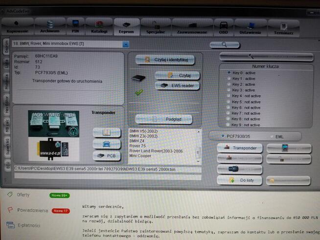 Dorobienie kluczy do BMW Mielec