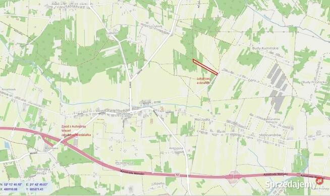 Działka 950 m2 Góry gm. Jakubów k/ Mińsk Mazowiecki