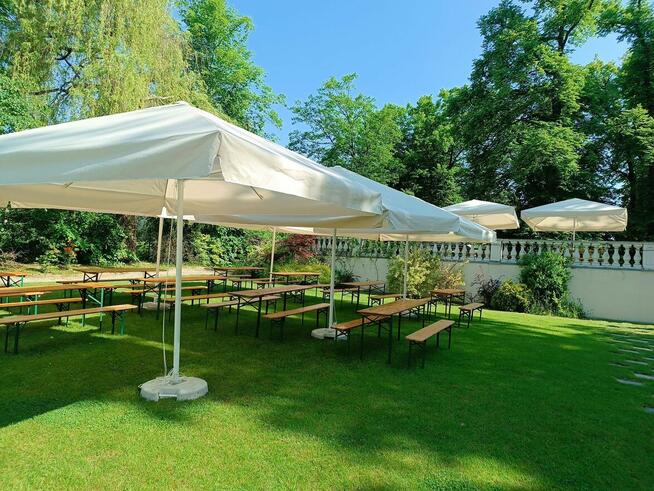 Parasol parasole ogrodowe stoły biesiadne krzesła