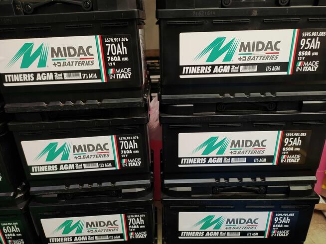 Akumulator AGM 80Ah/800A MIDAC