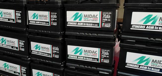 Akumulator AGM 80Ah/800A MIDAC