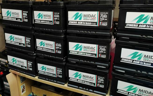 Akumulator AGM 80Ah/800A MIDAC