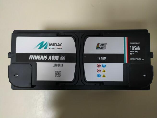 Akumulator AGM 105Ah/950A MIDAC