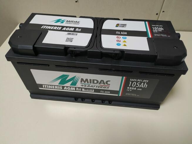 Akumulator AGM 105Ah/950A MIDAC