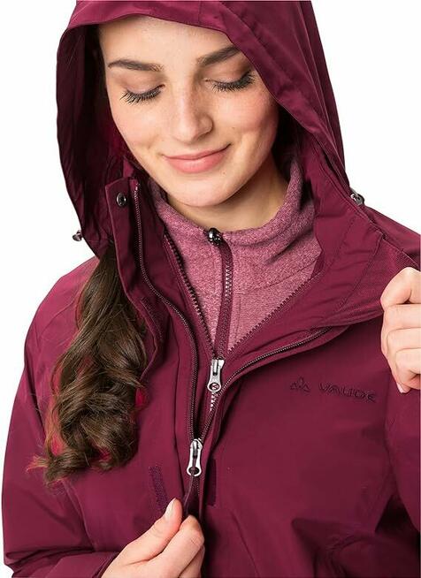 42 L Vaude ROSEMOOR 3w1 kurtka damska z polarem bordowa defe