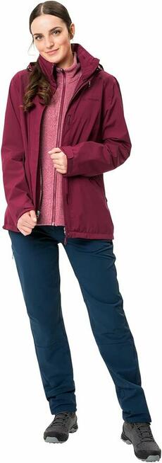 42 L Vaude ROSEMOOR 3w1 kurtka damska z polarem bordowa defe