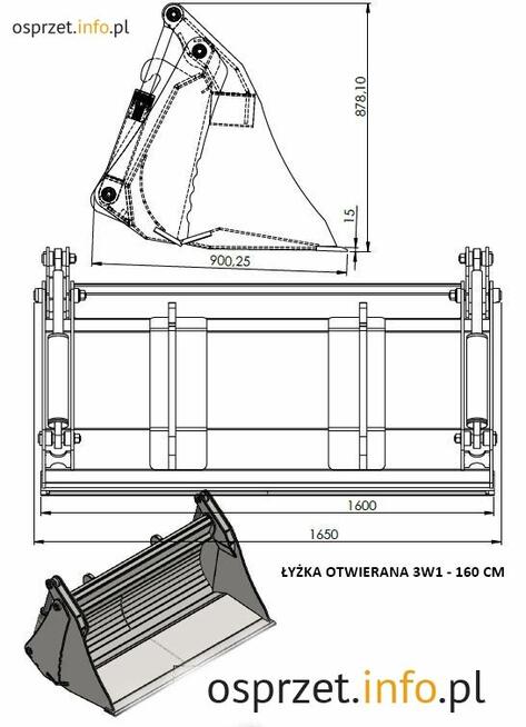 Łyżka otwierana 3w1 - budowlana 140-200 cm