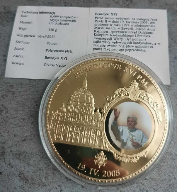 4 x PAPIEŻ Jan Paweł II Benedykt XVI Leo XIII Pius IX CERTYF