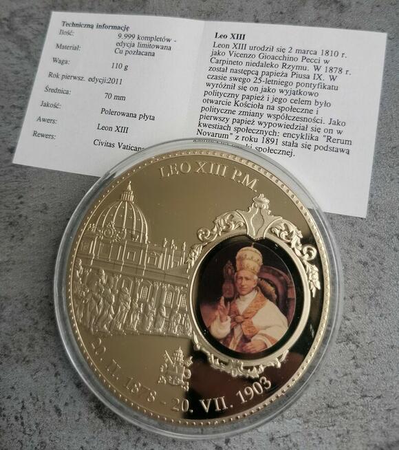 4 x PAPIEŻ Jan Paweł II Benedykt XVI Leo XIII Pius IX CERTYF