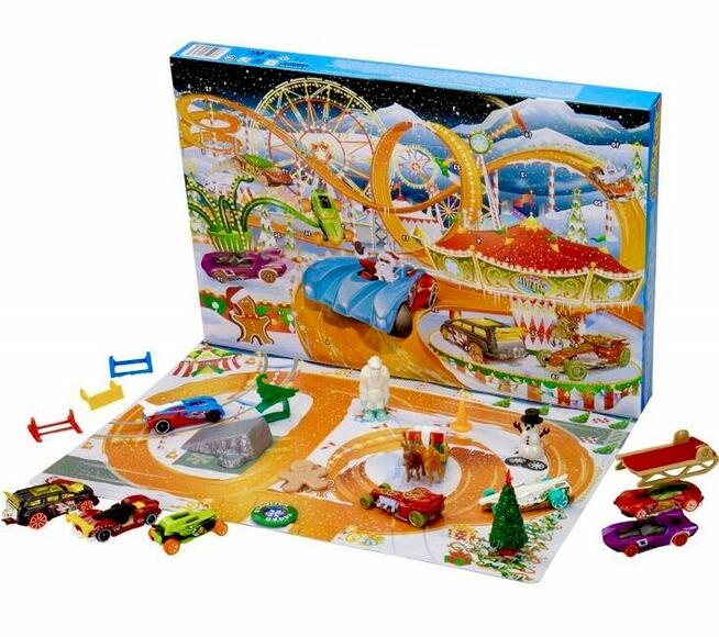 KALENDARZ ADWENTOWY Z POJAZDAMI HOT WHEELS DLA DZIECI