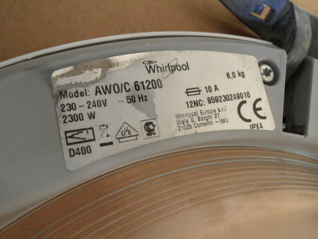 drzwi pralki whirlpool AWOC61200