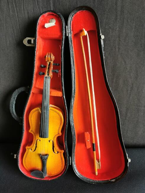 Stare skrzypce Piękna dekoracja miniaturka Retro Vintage